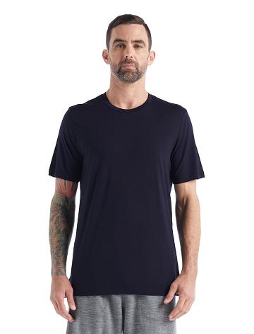 Pánské Tričko Icebreaker Merino Tech Lite II Krátké Sleeve Tee Tmavě Blankyt | CZ 1781EBCX